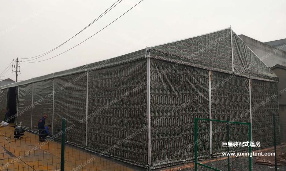 江陰定制倉(cāng)儲(chǔ)迷彩帳篷15米跨度